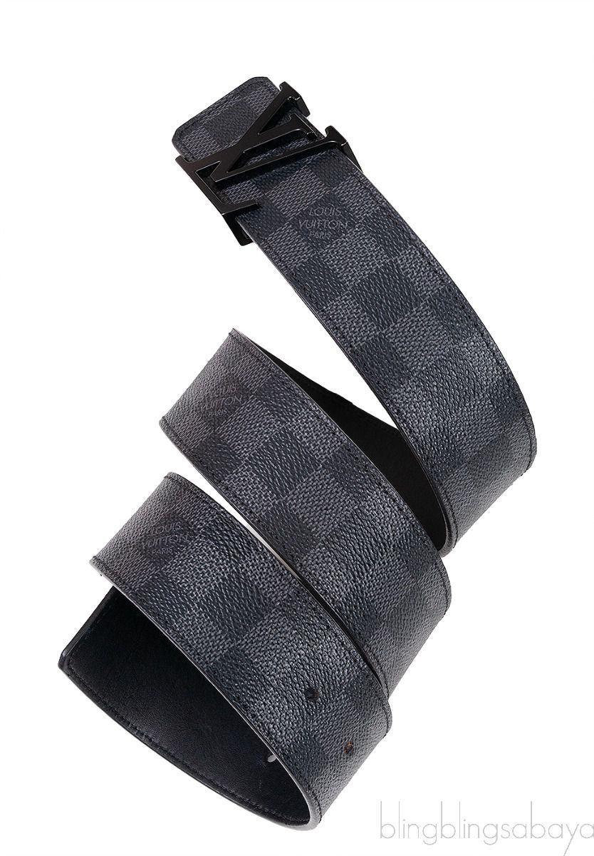Louis Vuitton LV initials 40mm Matte Black Belt, Black, 85